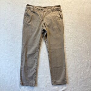 Talbots Pants Women Sz 6 Petite Khaki Tan Signature‎ Chino Stretch Ankle Classic